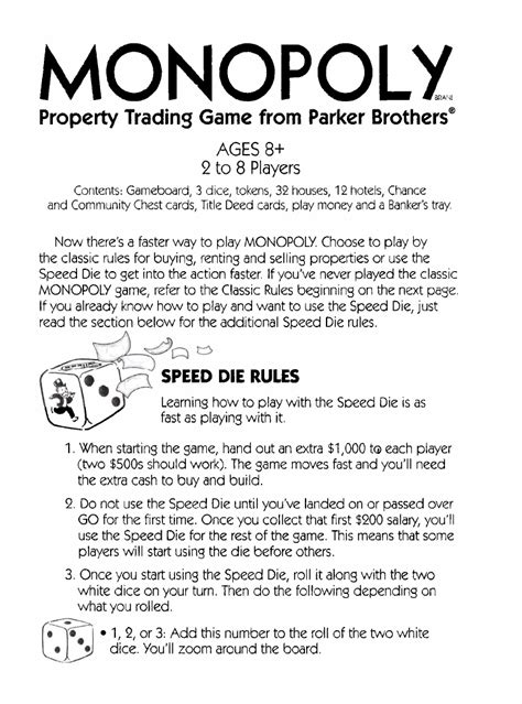 how to play monopoly instructions pdf manual